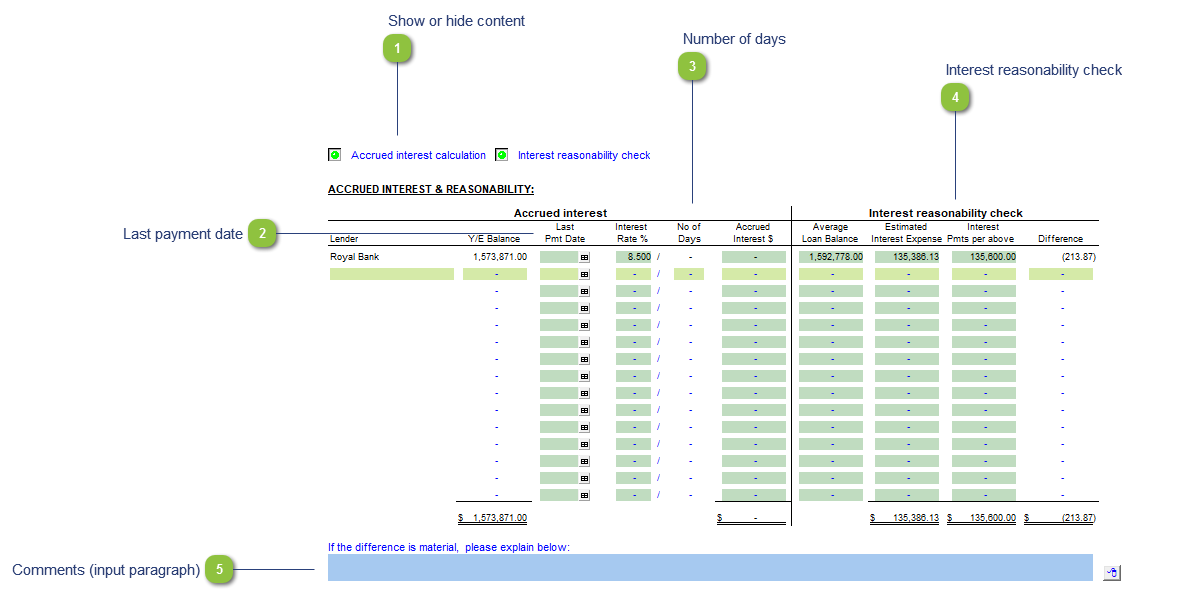 Accrued Interest & Reasonability