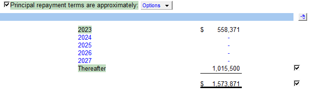 9. Principal repayment terms