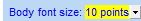 2. Body font size