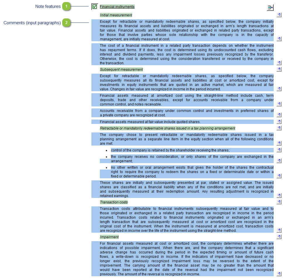 Financial instruments policy (ASPE/ASNPO) 