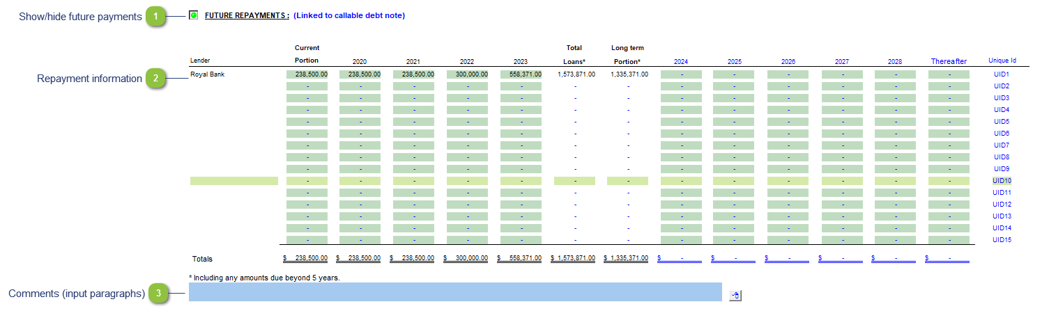 Future Repayments