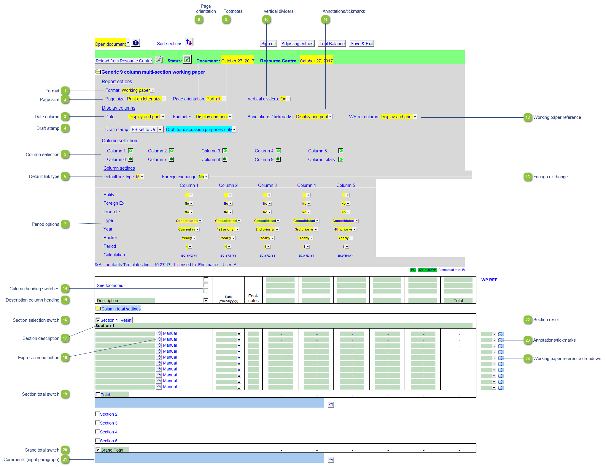 Generic 9 column multi-section (JZGNMSWP)
