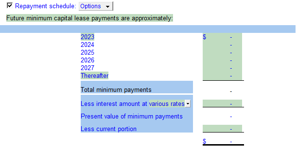 10. Repayment schedule