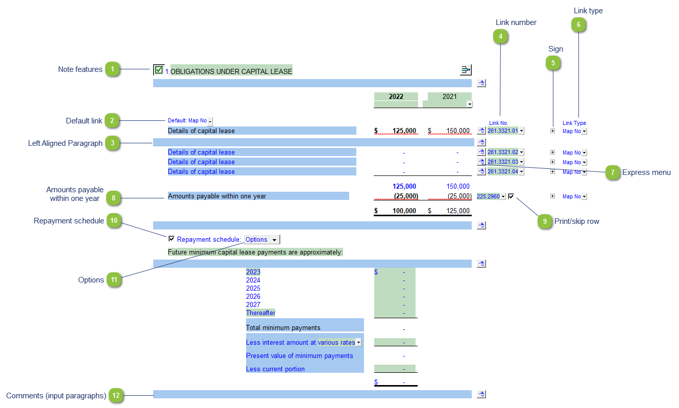 Linked to trial balance