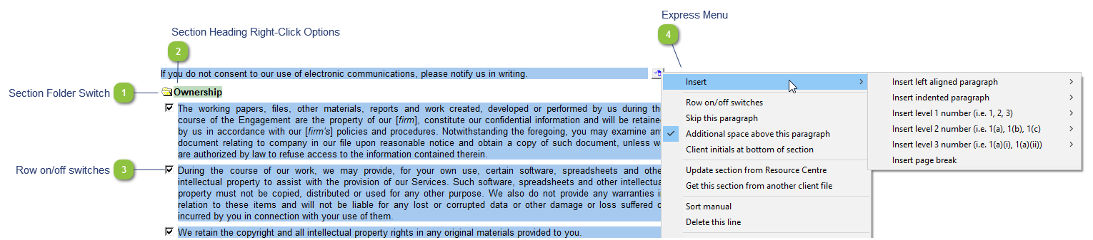 PACT Letter Paragraph Options