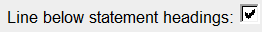 4. Line below statement headings
