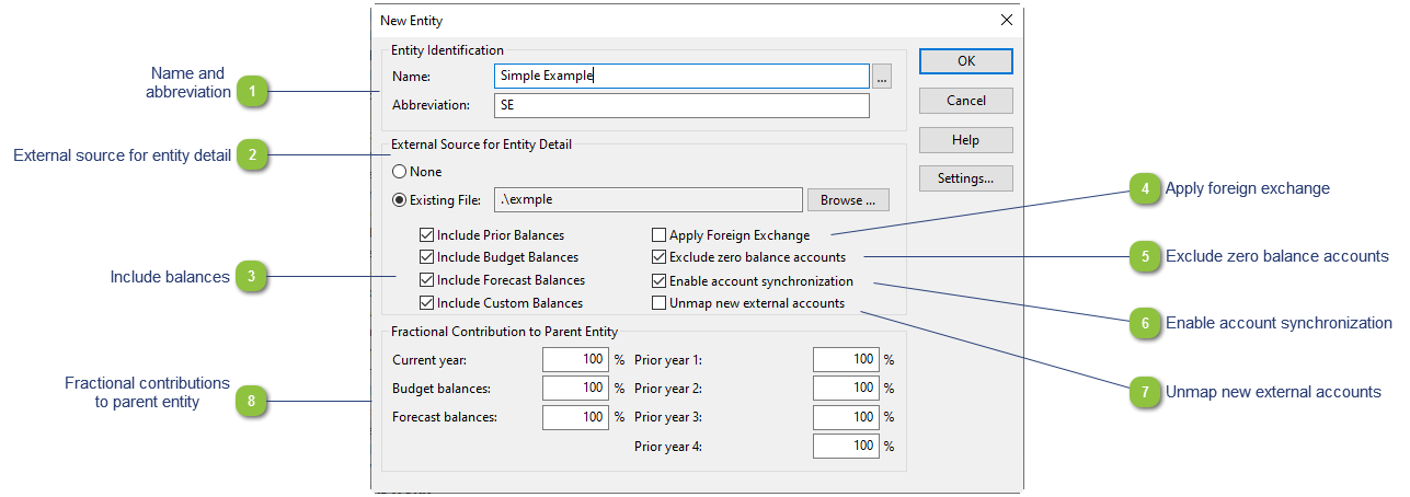 Setting up the entities in Caseware