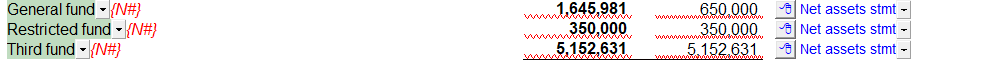 3. Showing the funds as separate line items