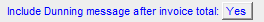 3. Include Dunning message