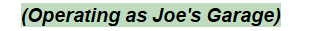 5. Operating as/Formerly name