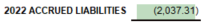 4. Prior Year Accrued Liabilities