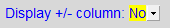 13. Display +/- column