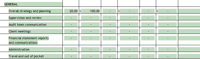 4. Budget and Actual Hours