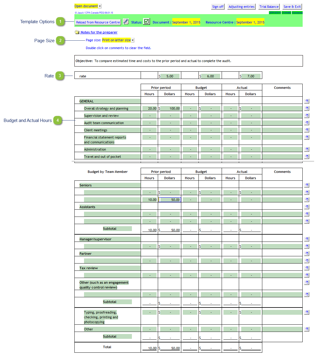 Worksheet - Time budget (450)