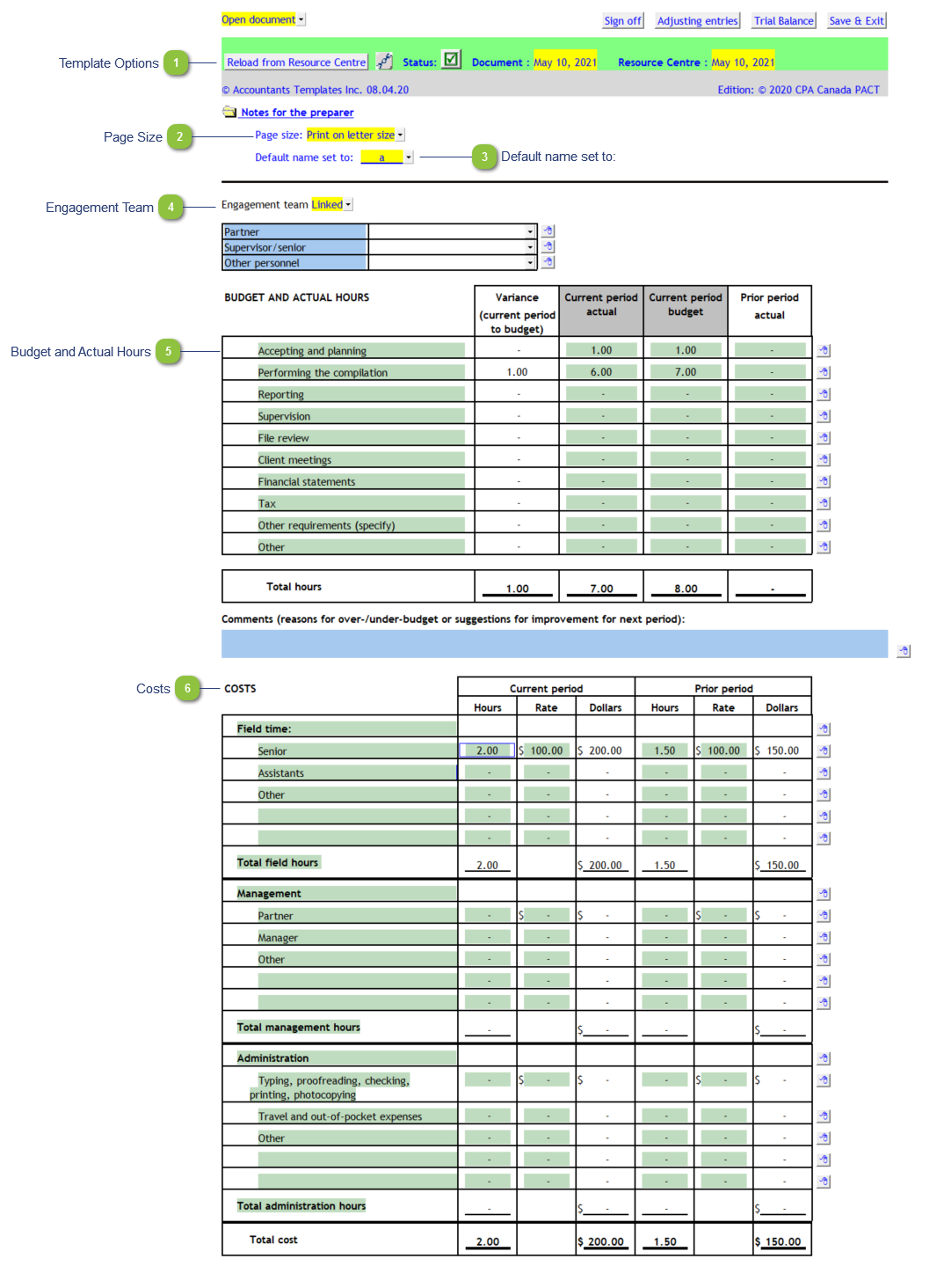Worksheet - Time budget (C2-90)